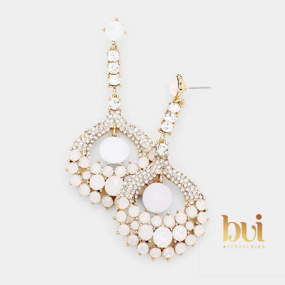 Crystal Bubble Droplet Evening Earrings