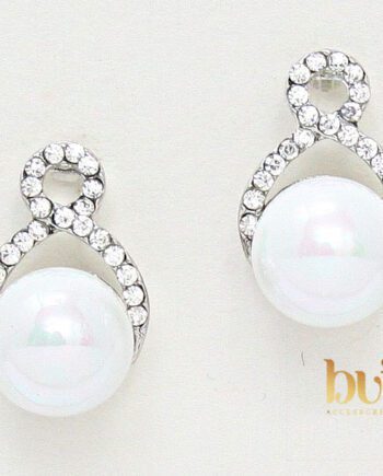 Asymmetrical Infinity Pearl Stud Earrings