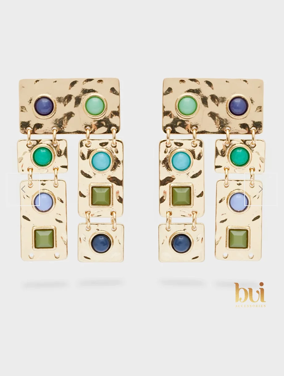 BUI EARRINGS WITH BLUE AND GREEN STONES