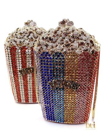 Rhinestone Paved Bling Popcorn Clutch Bag