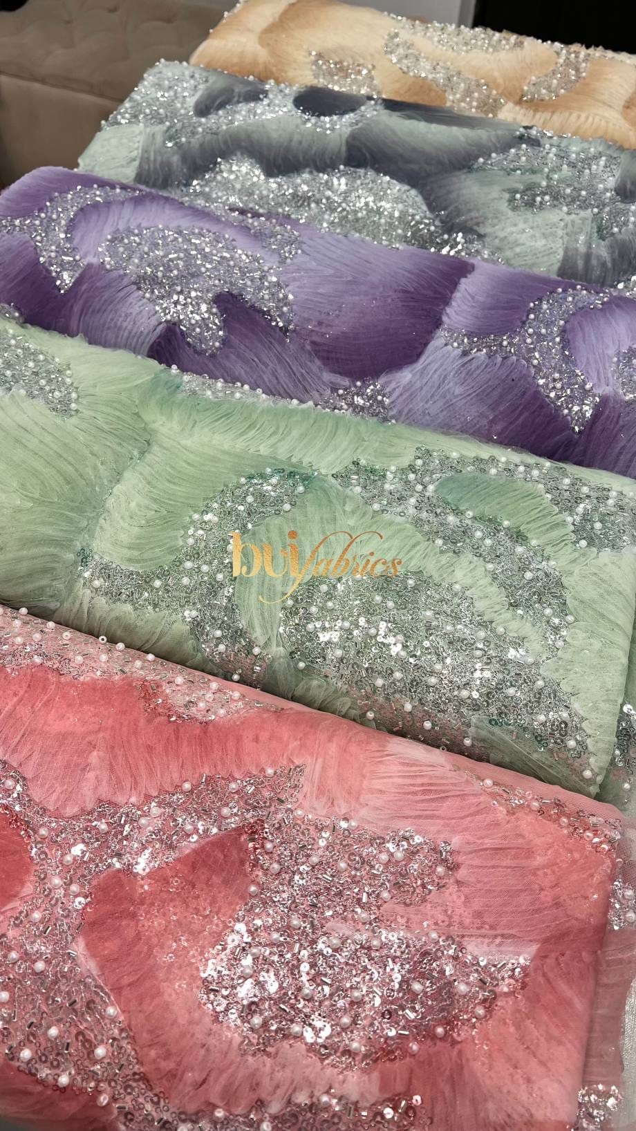 Somachi Ruffle Ombre Beaded Tulle