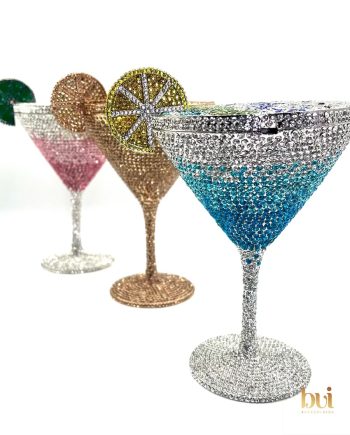 Rhinestone Martini Glass Clutch Bag