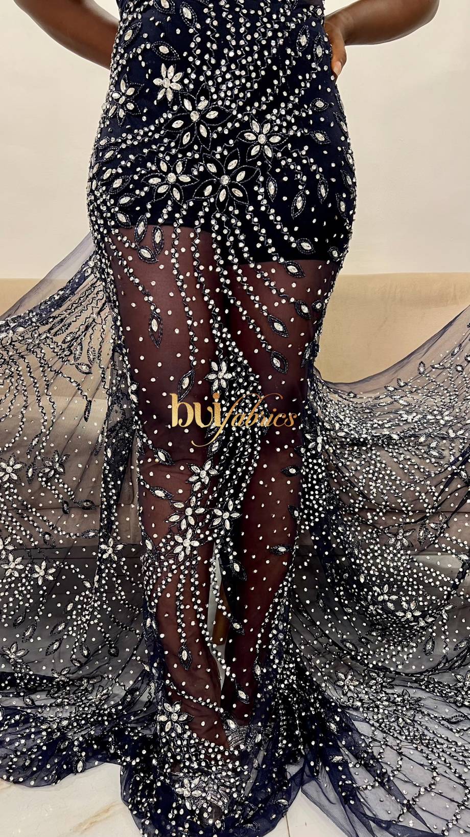 Ifeoma Beaded Crystal Tulle