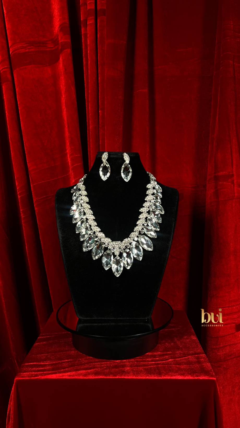 Marquise Stone Accented Evening Necklace