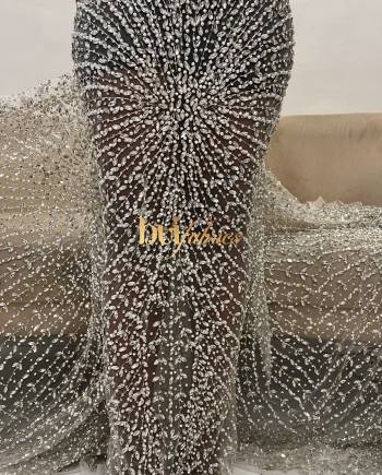 KAIRA PEARL JEWELED CRYSTAL TULLE