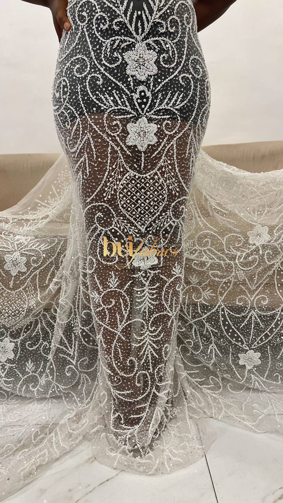 SIMI EMBROIDERED CRYSTAL TULLE