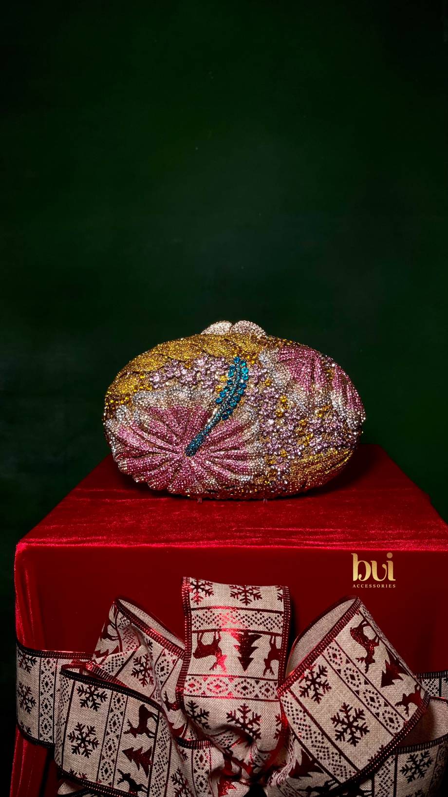 Florence Floral Rhinestone Clutch