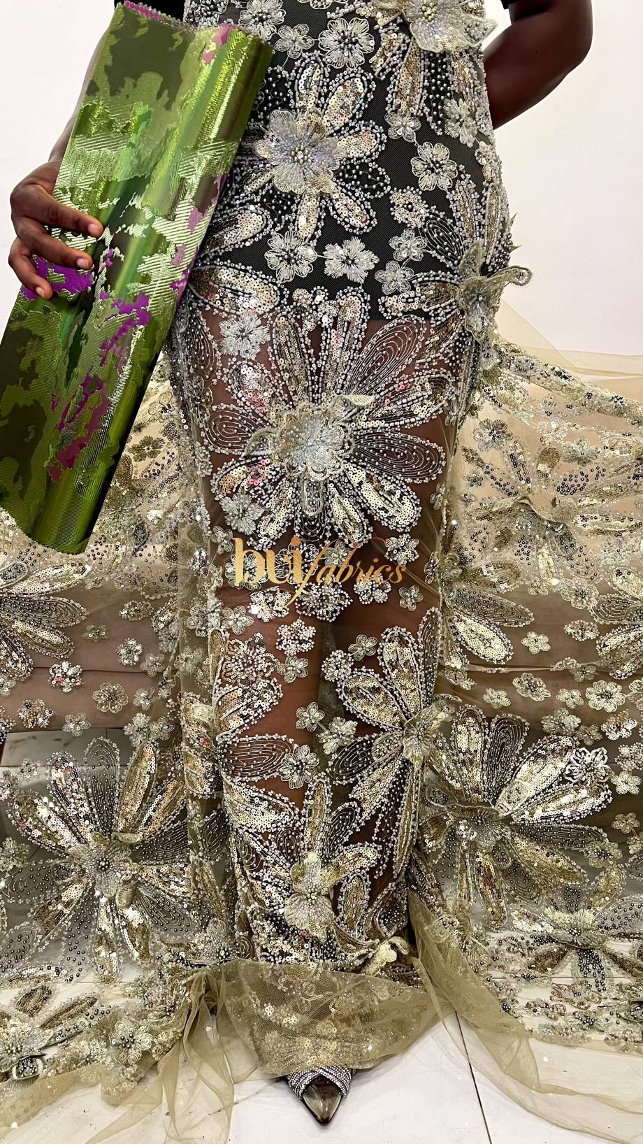 Adesewa Floral 3D beaded Tulle