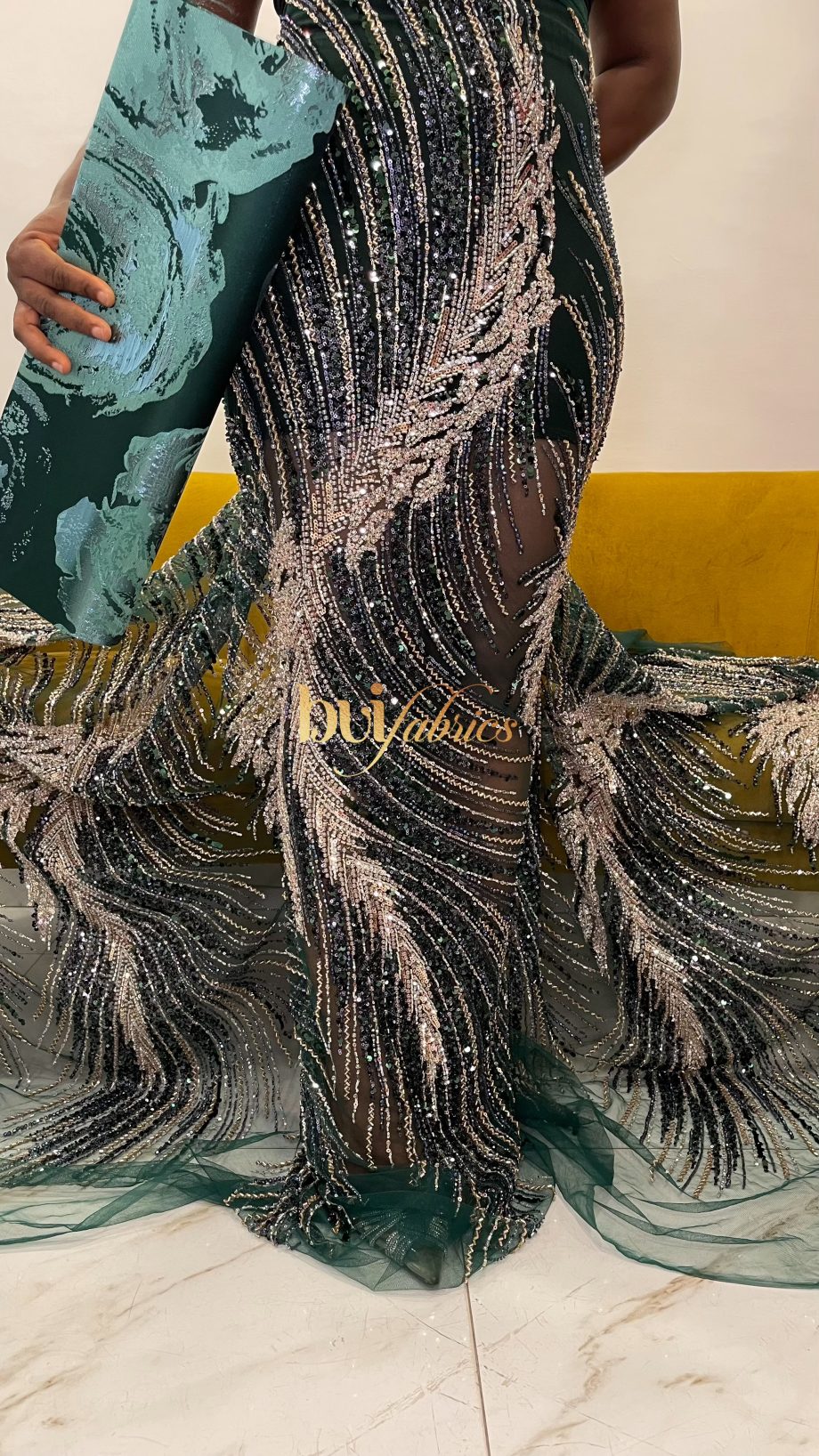 Cecil Handbeaded Crystal Beaded Tulle