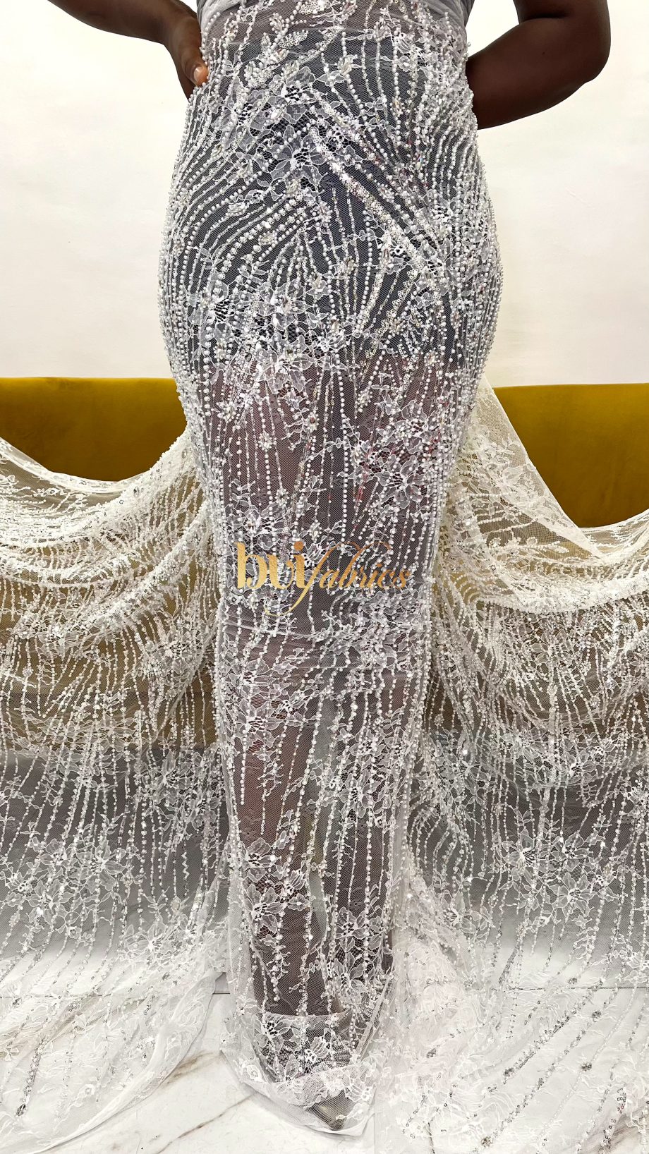 Titi Chantilly Bridal Beaded Tulle