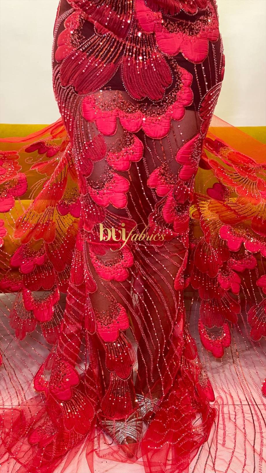 Chiamanda Ruffle Beaded Tulle