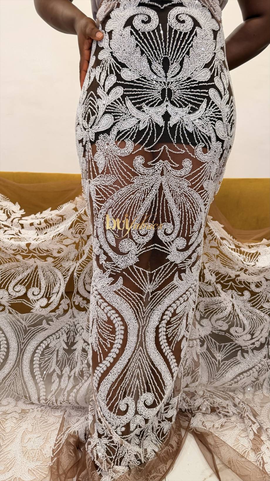 Nkem Bridal Beaded Tulle