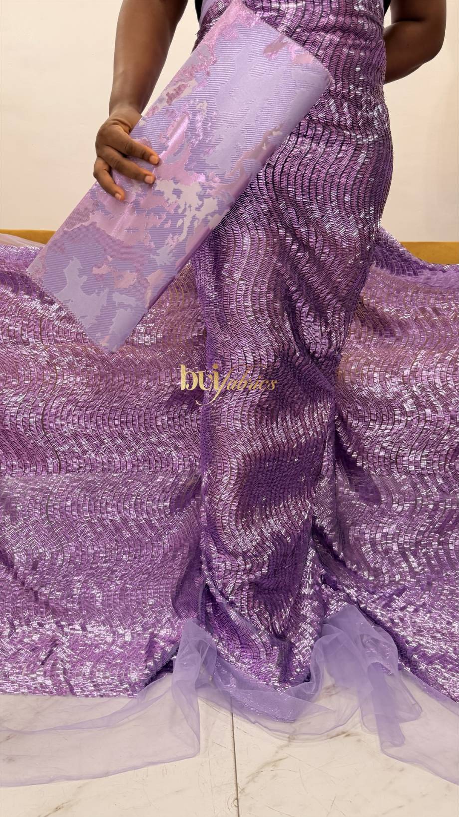 Zara Metallic Wave Sequin Tulle