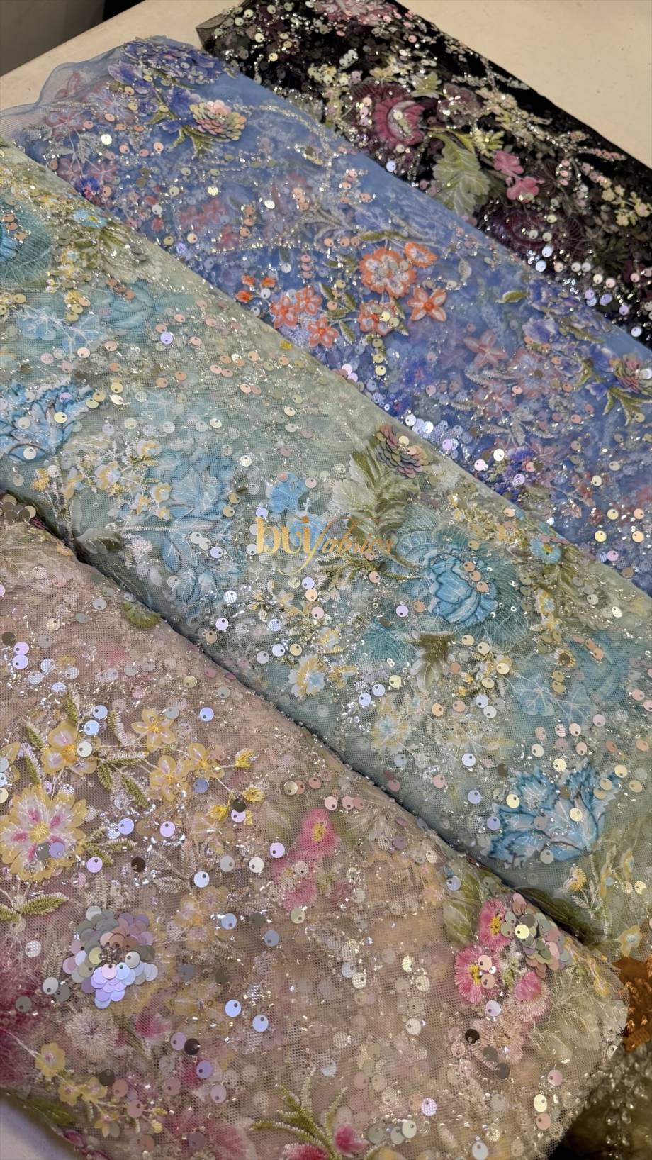 SOSO BEADED FLORAL TULLE